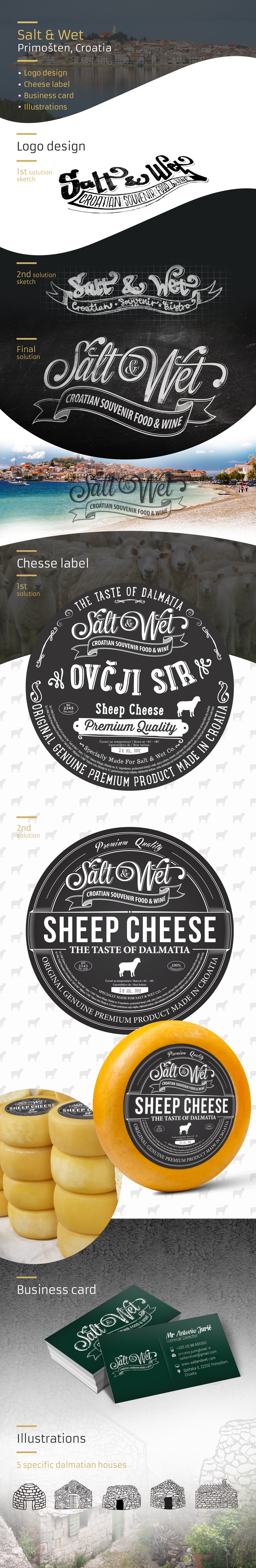 saltandwet chesse label and logo