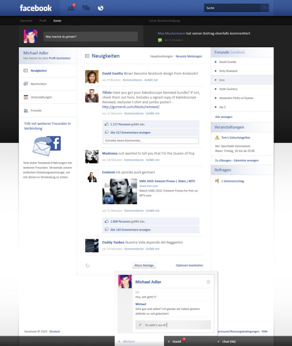 18 Cool Concept Designs (Facelift) of Notable Websites facebook main page andasoloarts 18 Cool Concept Designs (Facelift) of Notable Websites
