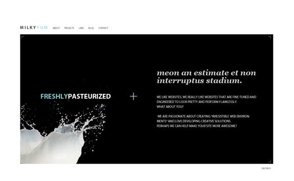 Free minimal web layout psd: Milky YUM