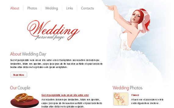 Free Wedding Website Template with PSD files