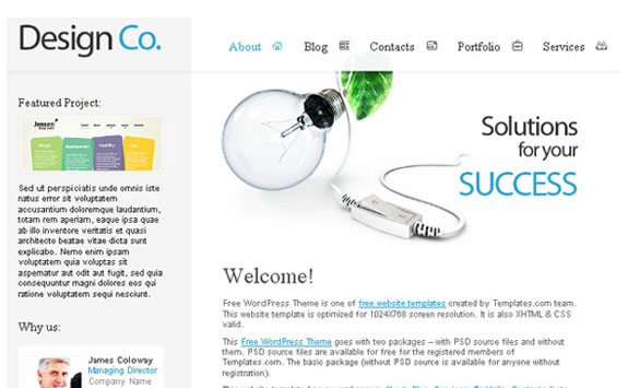 Free WordPress Theme with PSD files 