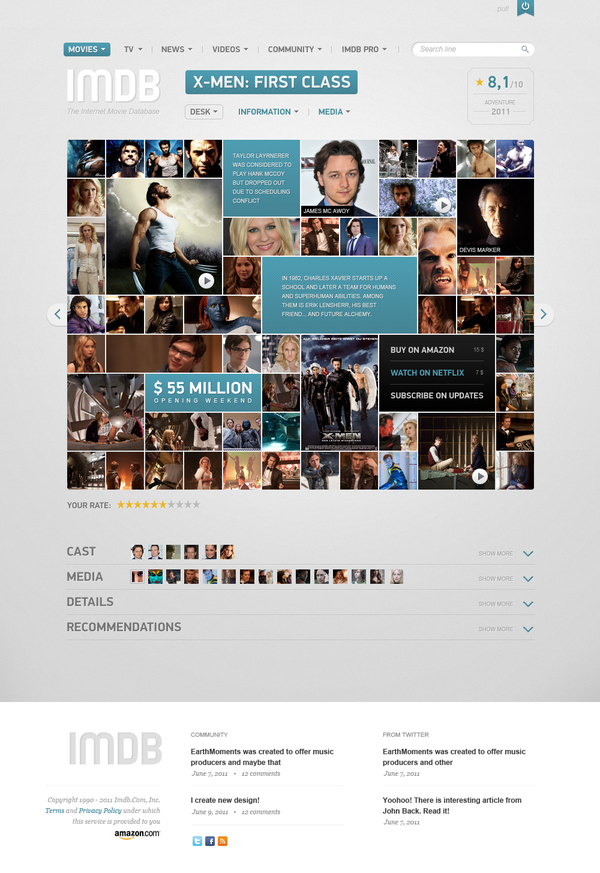 18 Cool Concept Designs (Facelift) of Notable Websites imdb film page vladimir kudinov 18 Cool Concept Designs (Facelift) of Notable Websites