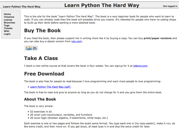 Learn Python The Hard Way Ebook