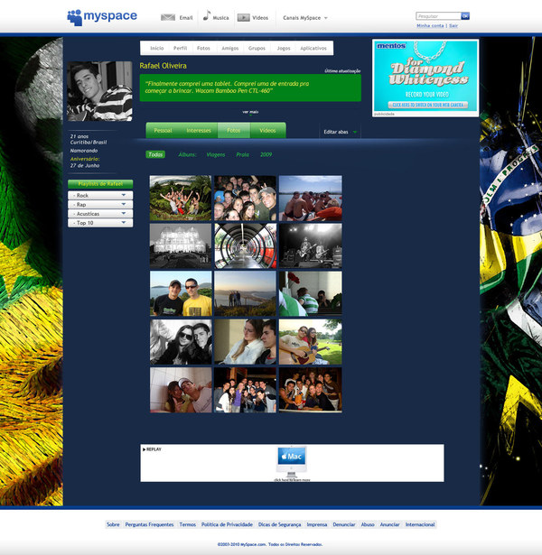 18 Cool Concept Designs (Facelift) of Notable Websites myspace customized profile page rafael oliveira 18 Cool Concept Designs (Facelift) of Notable Websites