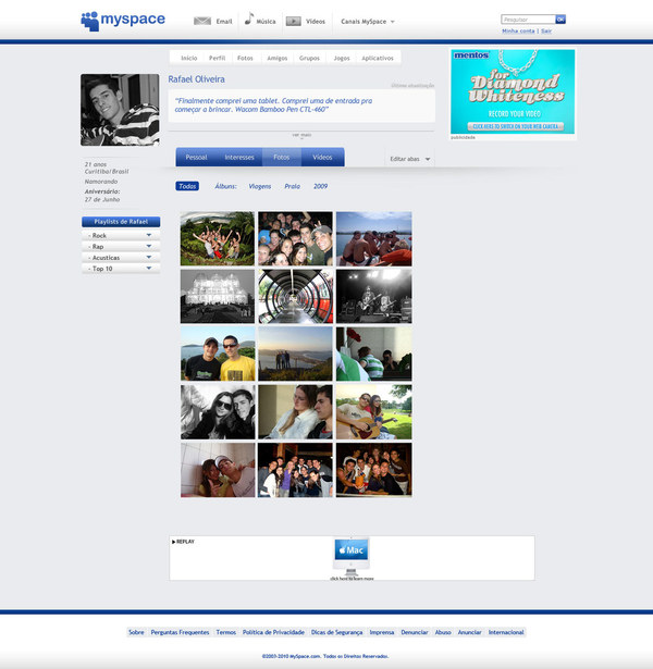 18 Cool Concept Designs (Facelift) of Notable Websites myspace photos page rafael oliveira 18 Cool Concept Designs (Facelift) of Notable Websites