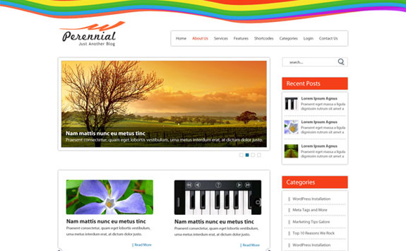 Perennial: Free PSD Website Template for WordPress Blog