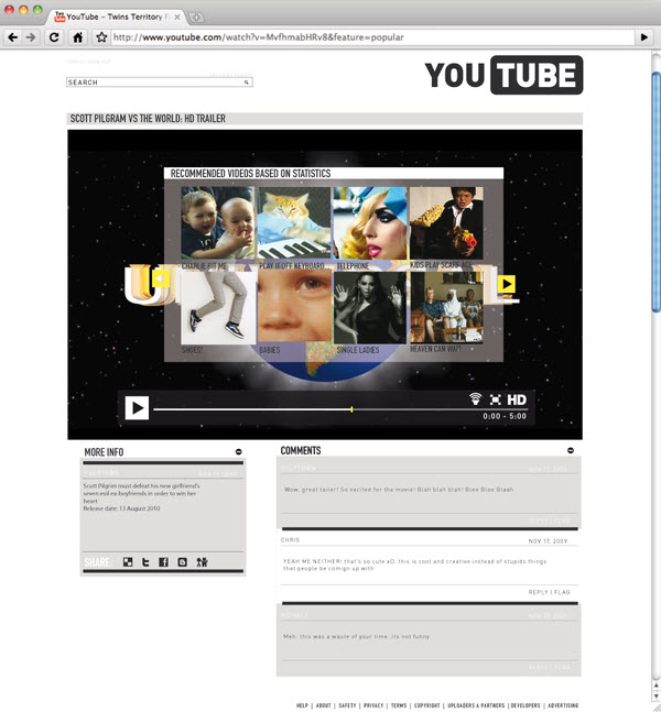 18 Cool Concept Designs (Facelift) of Notable Websites youtube video page michele byrne 18 Cool Concept Designs (Facelift) of Notable Websites