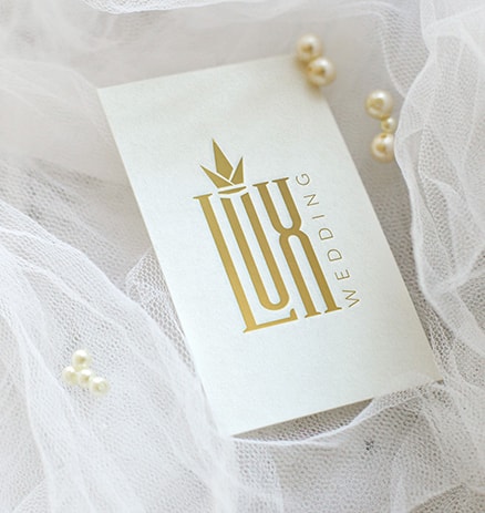 lux wedding business card design