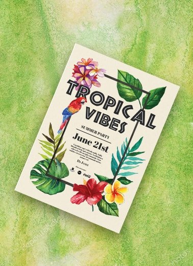 tropical vibes summer party poster design