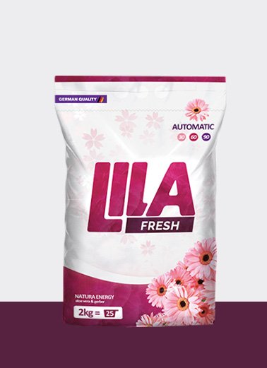 lila purple detergent packaging