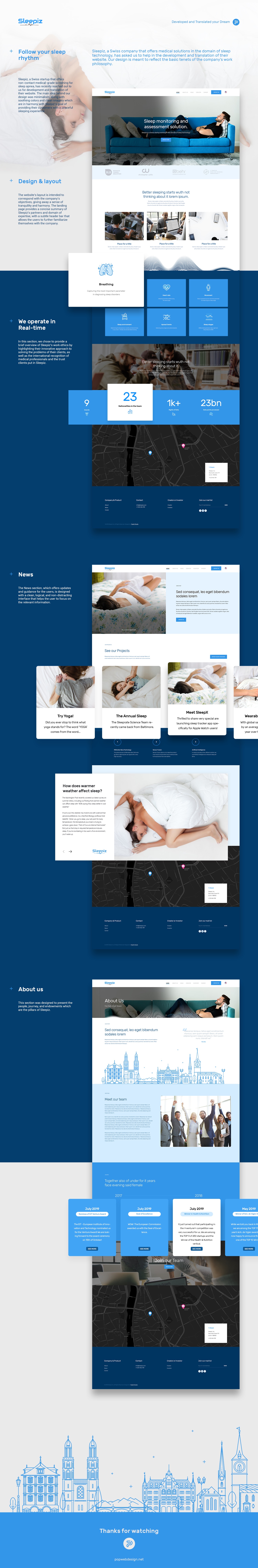 Sleepiz website design presentation