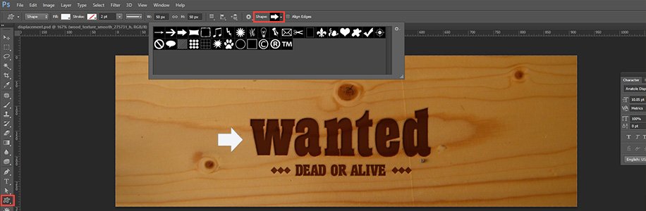 photoshop wood text effect shadow distance