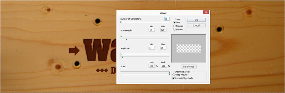 photoshop wood text effect filters settings