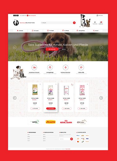 web dizajn animal superstore ecommerce