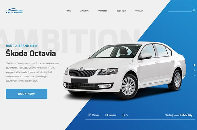 web design easy rent a car