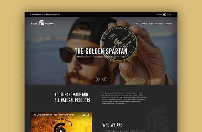 golden spartan online shop web design