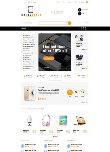 handy scout online shop web design