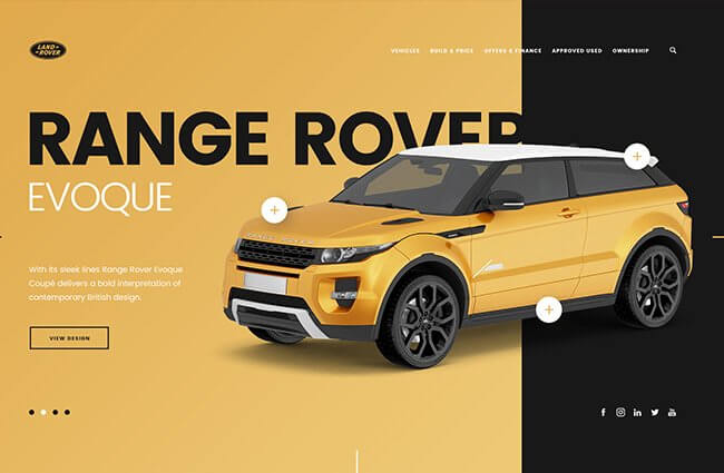 web dizajn land rover