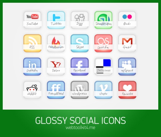 Glossy Social Icons