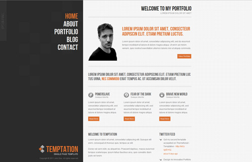 Temptation - a Single Page Template