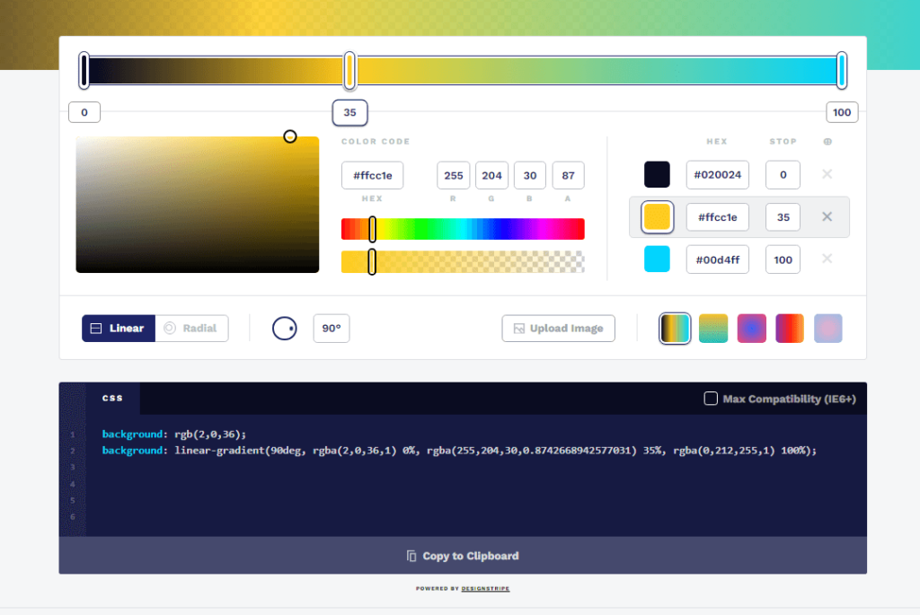 CSS Gradient generator