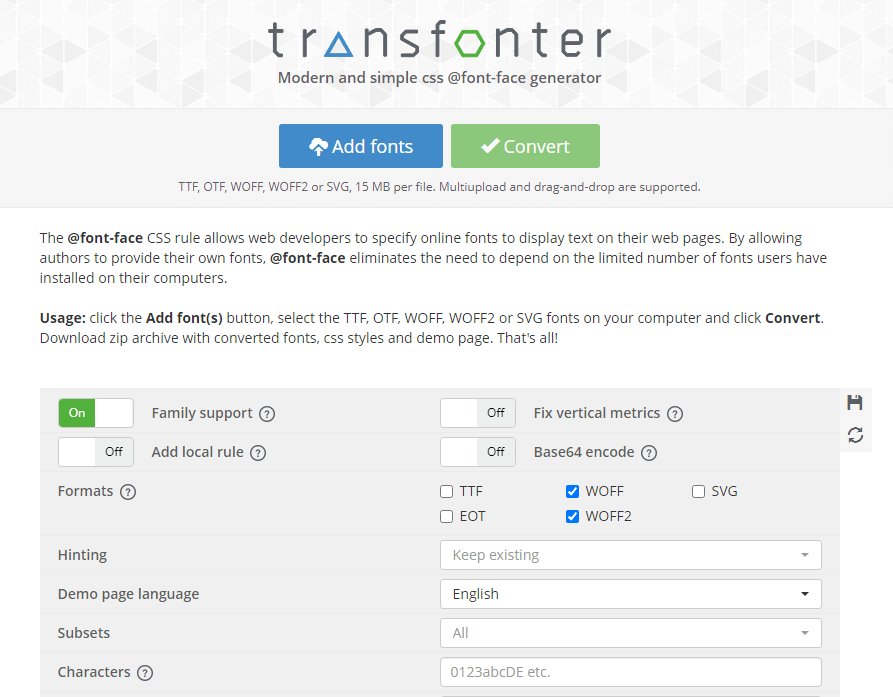 css transfonter