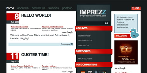 Besplatne teme za WordPress - imprezz 480x2240