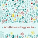 PopArt greeting card for New Year and Christmas