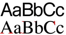 serif and sans serif