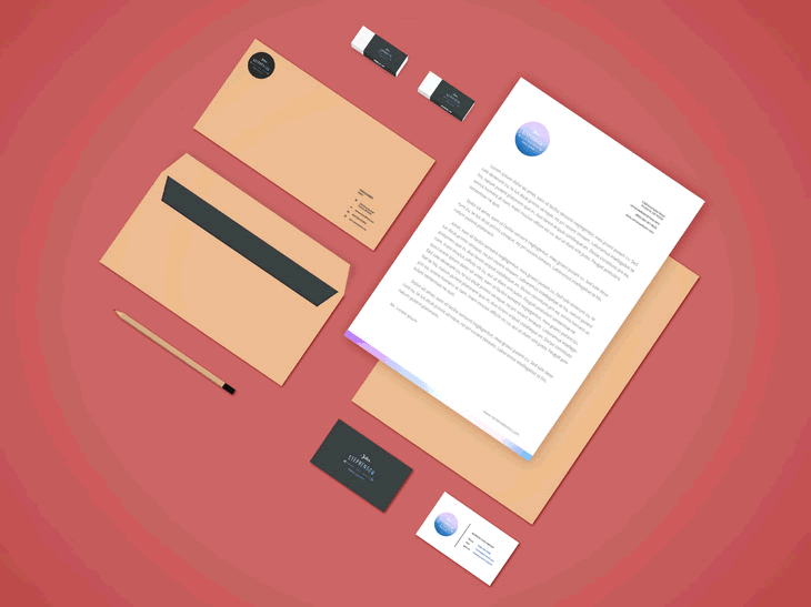 black and red letter mockup