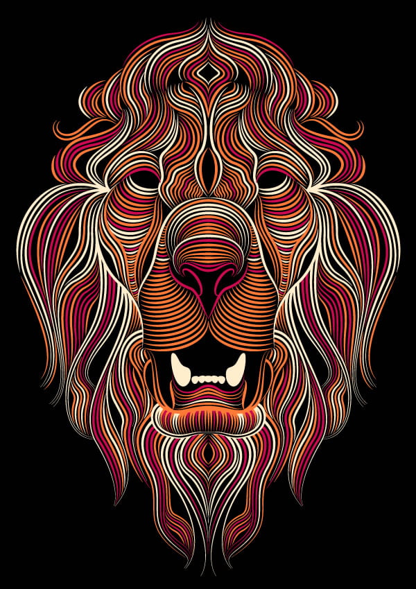 creative cloud illustrator lion colored by patrick seymour