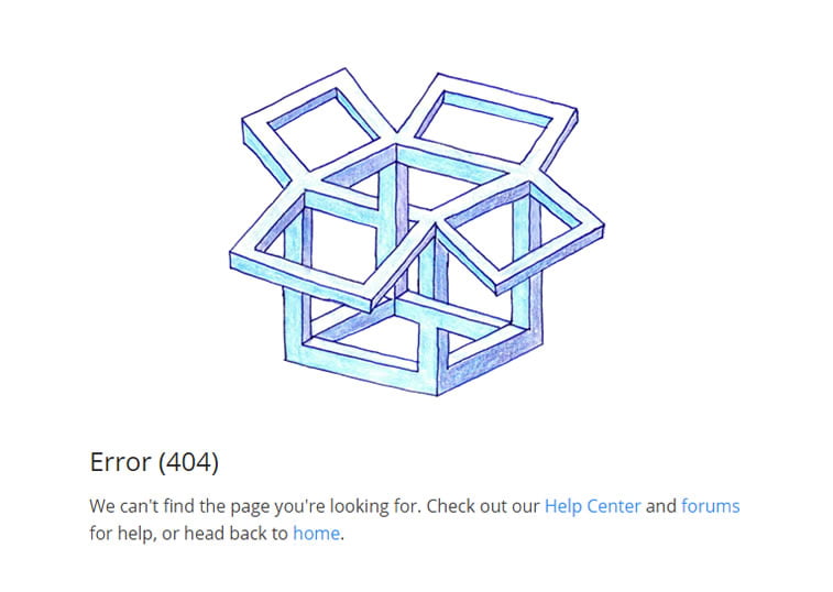 stranica nije pronađena greška 404 dropbox