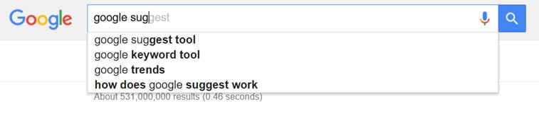google suggest tool