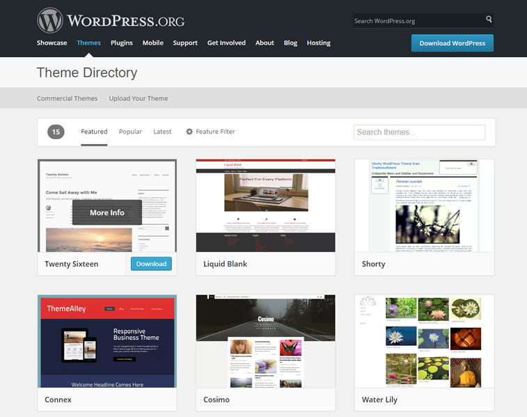 najpopularnije besplatne teme na sajtu WordPress.org