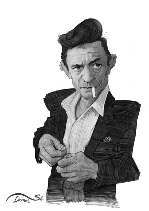 stavros damos illustration johnny cash