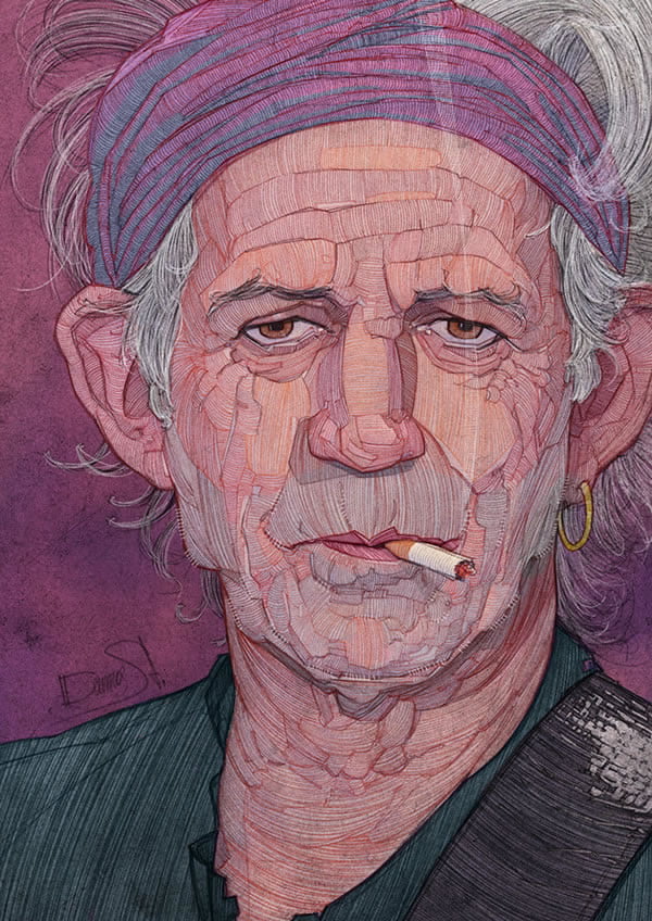 stavros damos illustration the rolling stones keith richards