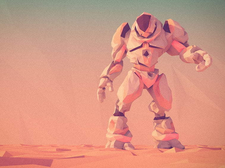 low poly funky robot