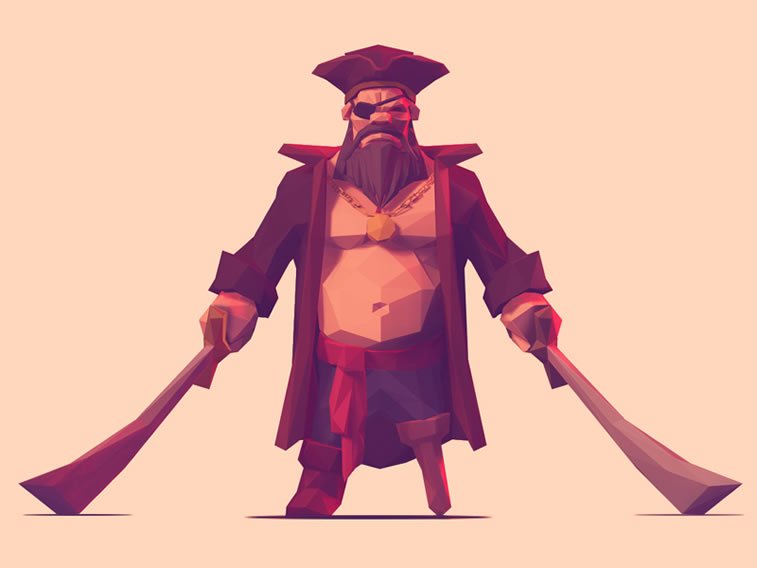 low poly pirate