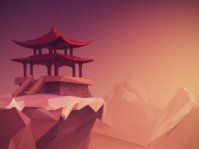 low poly roof of the world