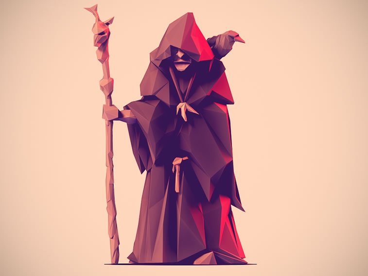 low poly viking seer
