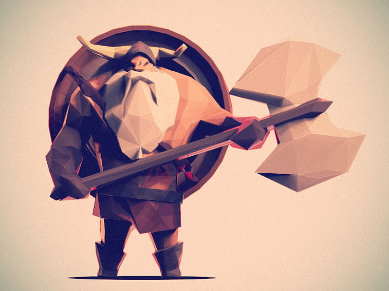 low poly viking