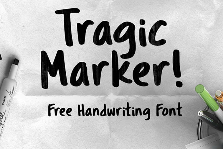 tragic marker script font