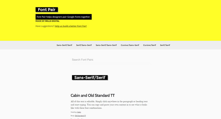 font pair