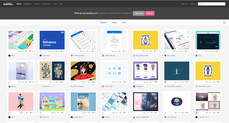 dribbble cigle kartice