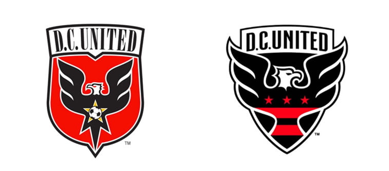 subtle and successful logo evolutions DC united