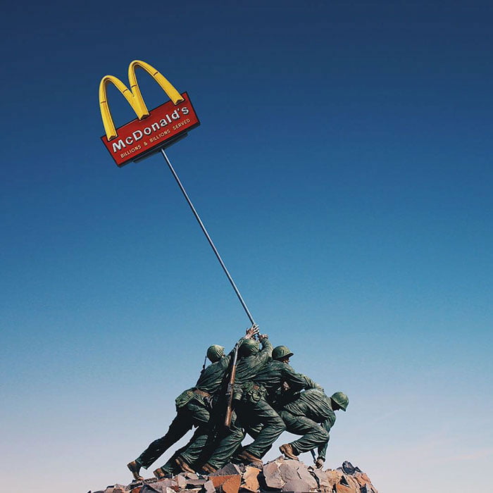 Consumerism culture mocked by Tony Futura mcdonalds