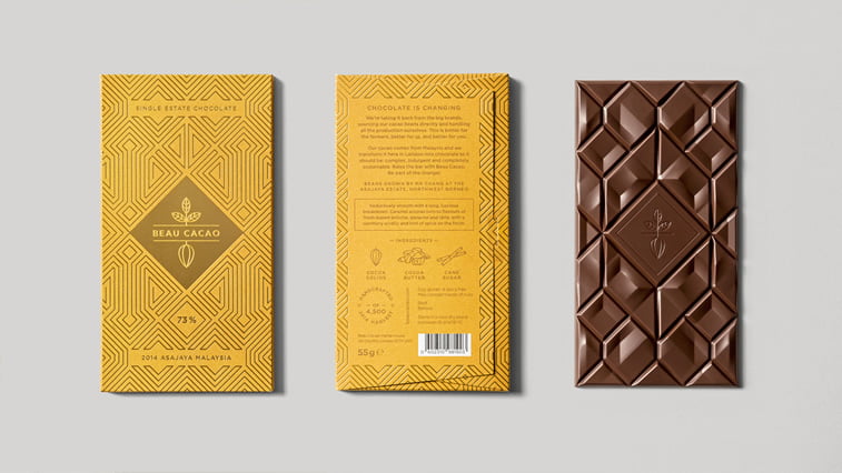 chocolate packaging design beau cocoa