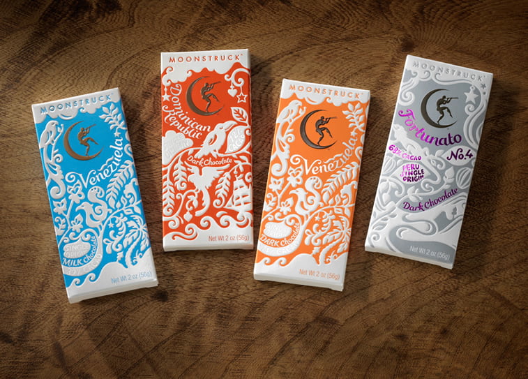 chocolate packaging design moonstruck