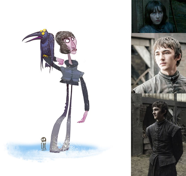game of thrones caricature tata che bran stark