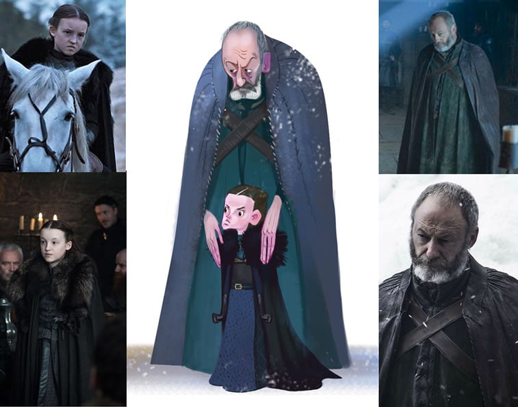 game of thrones caricature tata che davos lyanna mormont